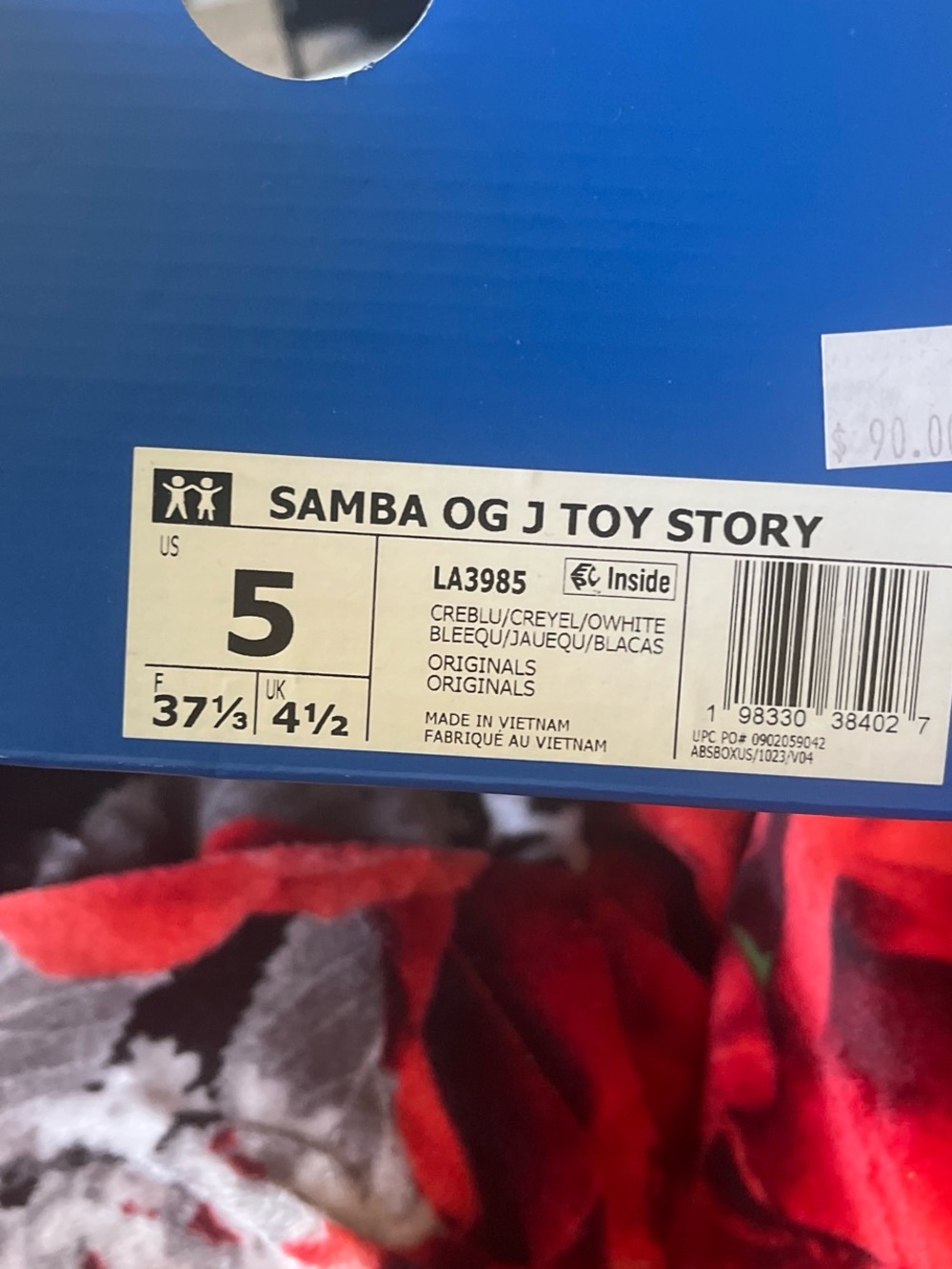 adidas Samba OG Toy Story Blue and White Sneakers - Picture 2 of 3